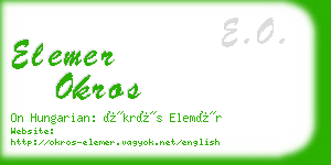 elemer okros business card